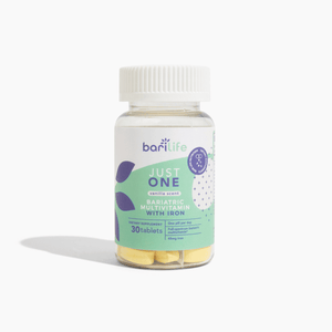 Bariatric multivitamin with iron in a bottle, 30 tablets, vanilla scent, perfect for daily nutrition.