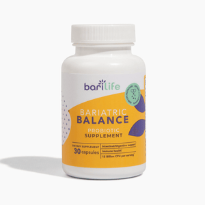 Bariatric Balance Probiotic Supplement bottle with 30 capsules for digestive and immune health support.