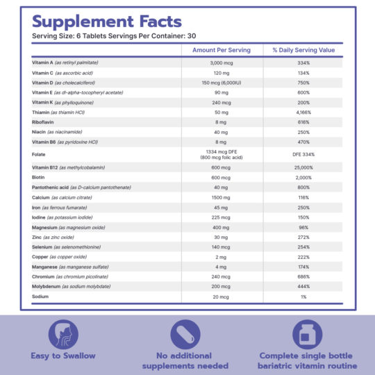 Complete Bariatric Vitamin Formula Tablets - Bari Life