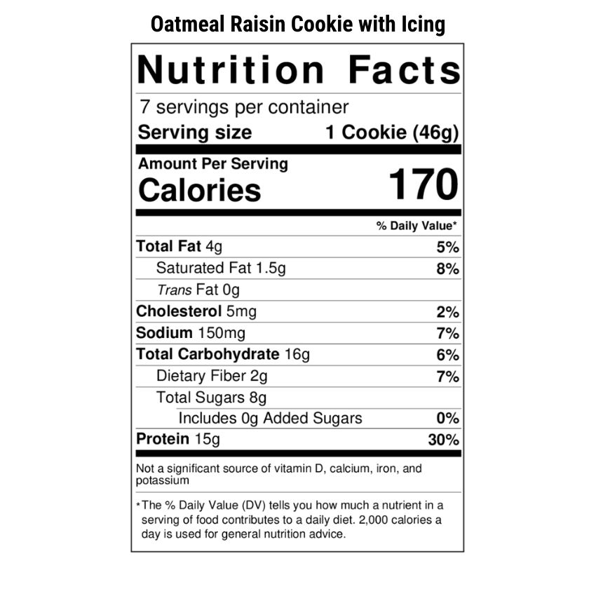 breaktime oatmeal cookies nutrition facts