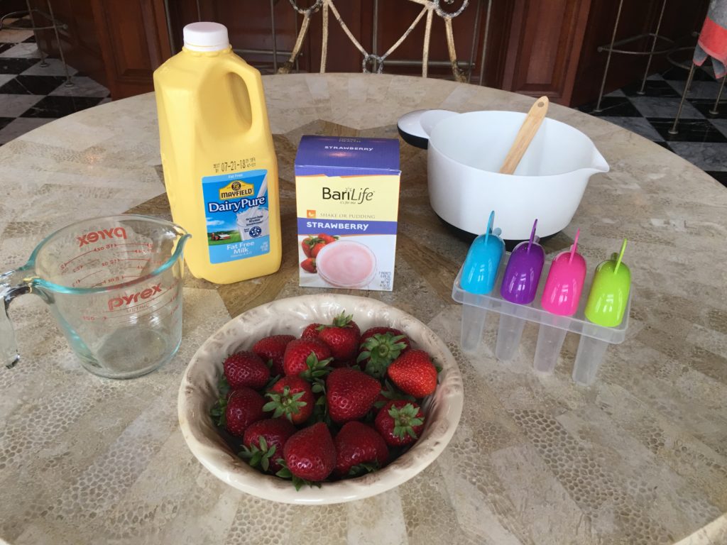 Strawberry Protein Popsicle Supplies