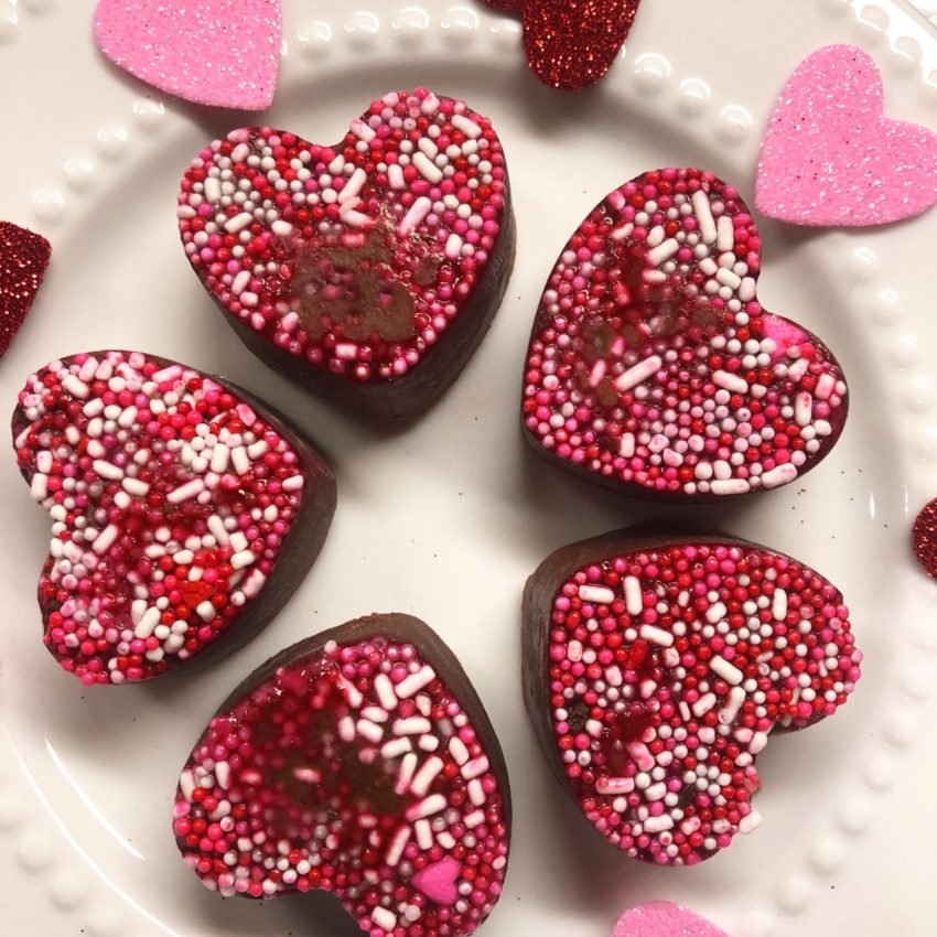 Chocolate Heart Protein Bites