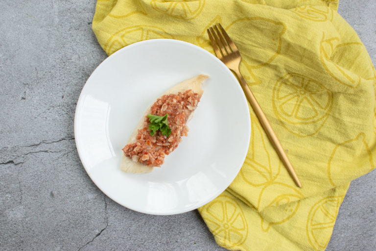 Baked Fish with Almond Chutney