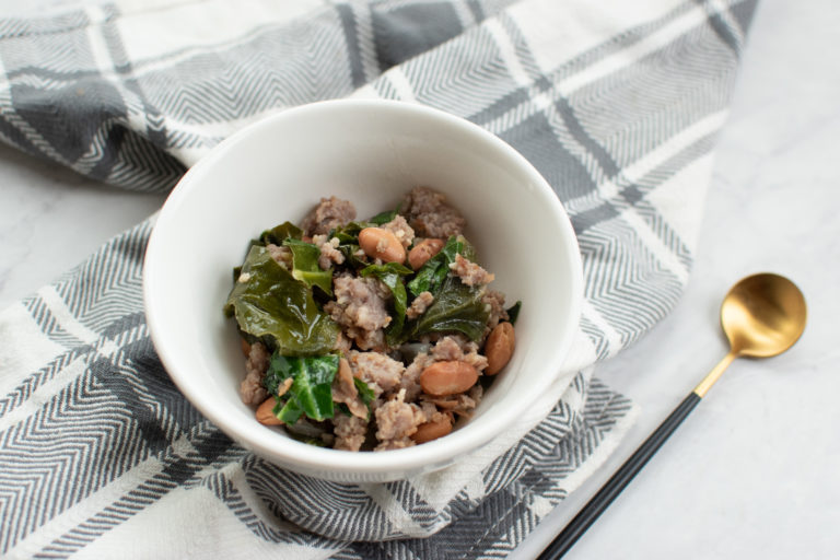 Braised Collards with Pork & Beans