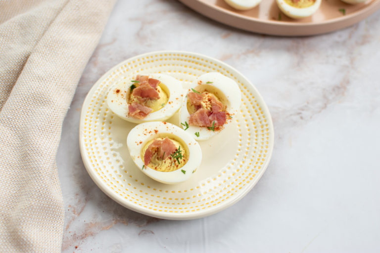 High Protein Deviled Egg & Bacon