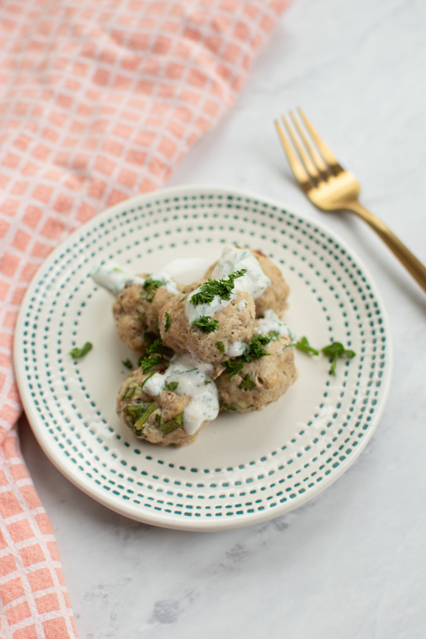 Turkey Kale Meatballs with Herbed Cream Sauce - Bari Life