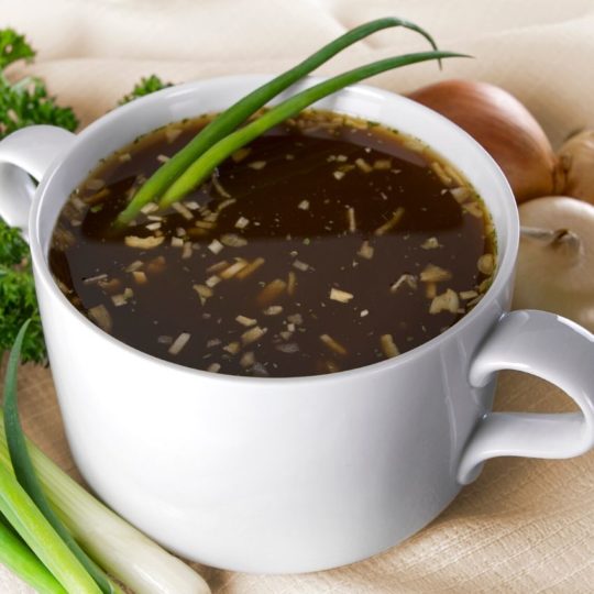 Savory onion protein soup