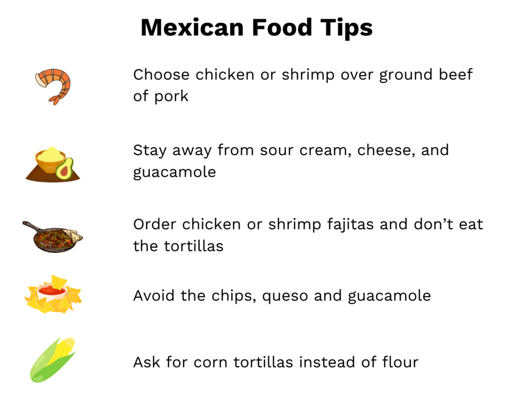 Tips for bariatric patients eating at mexican food restaurants