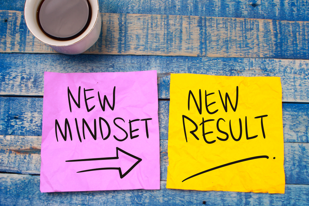 sticky notes for new mindset leading to new results