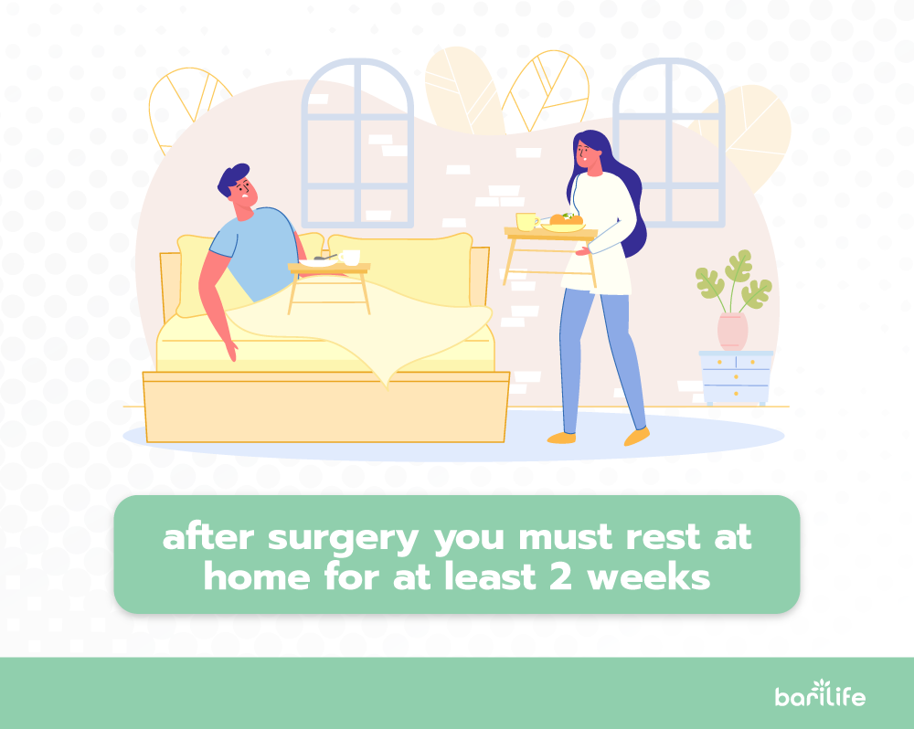 You need to rest two weeks after gastric sleeve surgery