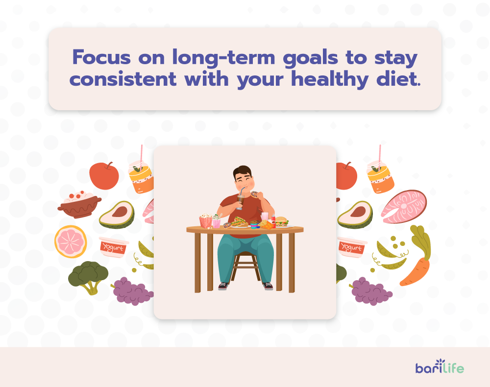 focus on long-term health goals after gastric bypass surgery